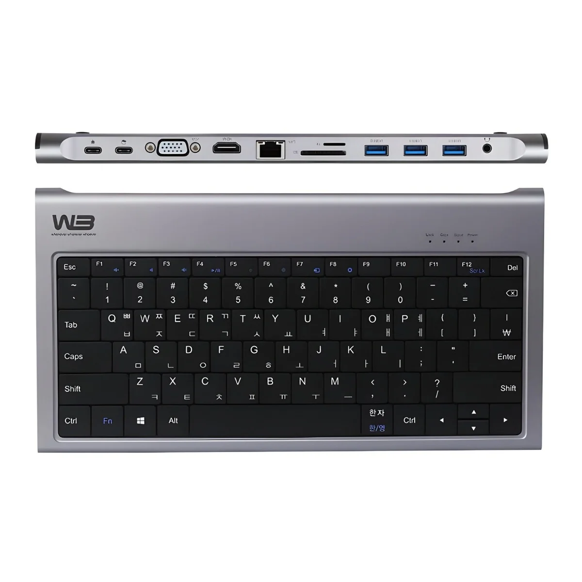 W3 CTK1 10in1 멀티허브키보드 4K HDMI VGA포트 100W