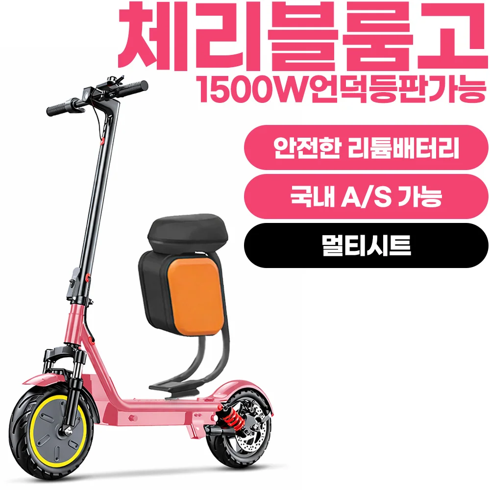 체리블룸고 앉아서 서서 타는 좌석 탈부착형 전동킥보드 48V1500W 고출력 모터와 장거리 주행 전동스쿠터,